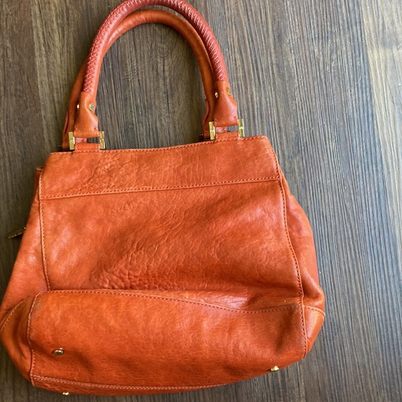 Tory Burch Orange Brown Pebble Mini Bag - Picture 5 of 12